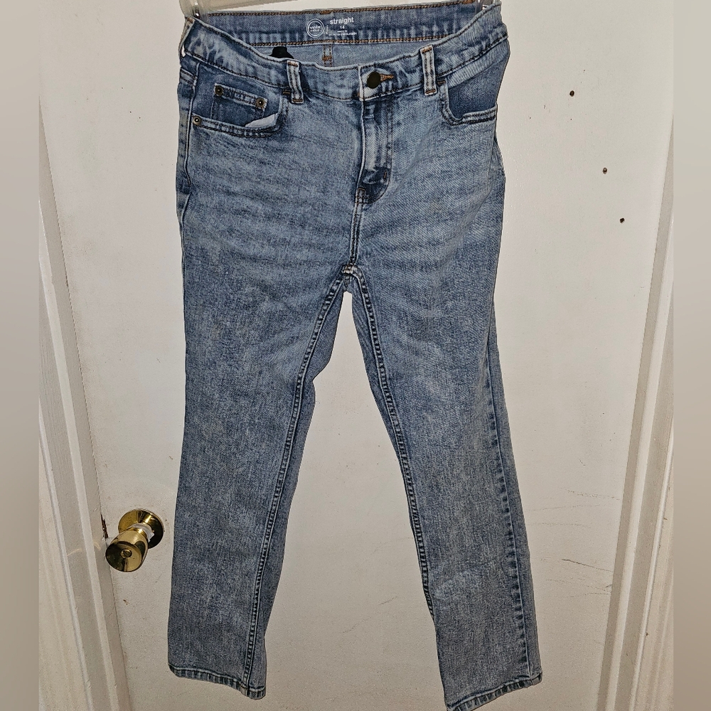 Classic Blue Denim Jeans Boys Size 14 Straight